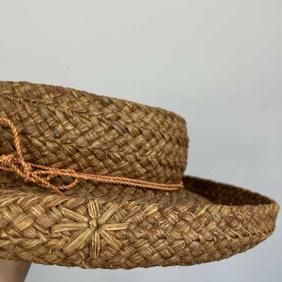 Helen Kaminski Straw Raffia Sun Hat Australia Natural Bohemian Boho Summer Beach - Picture 4 of 15